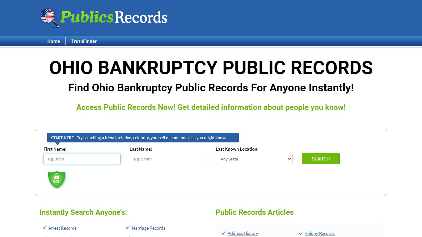 Find Ohio Bankruptcy Public Records For Anyone Instantly!