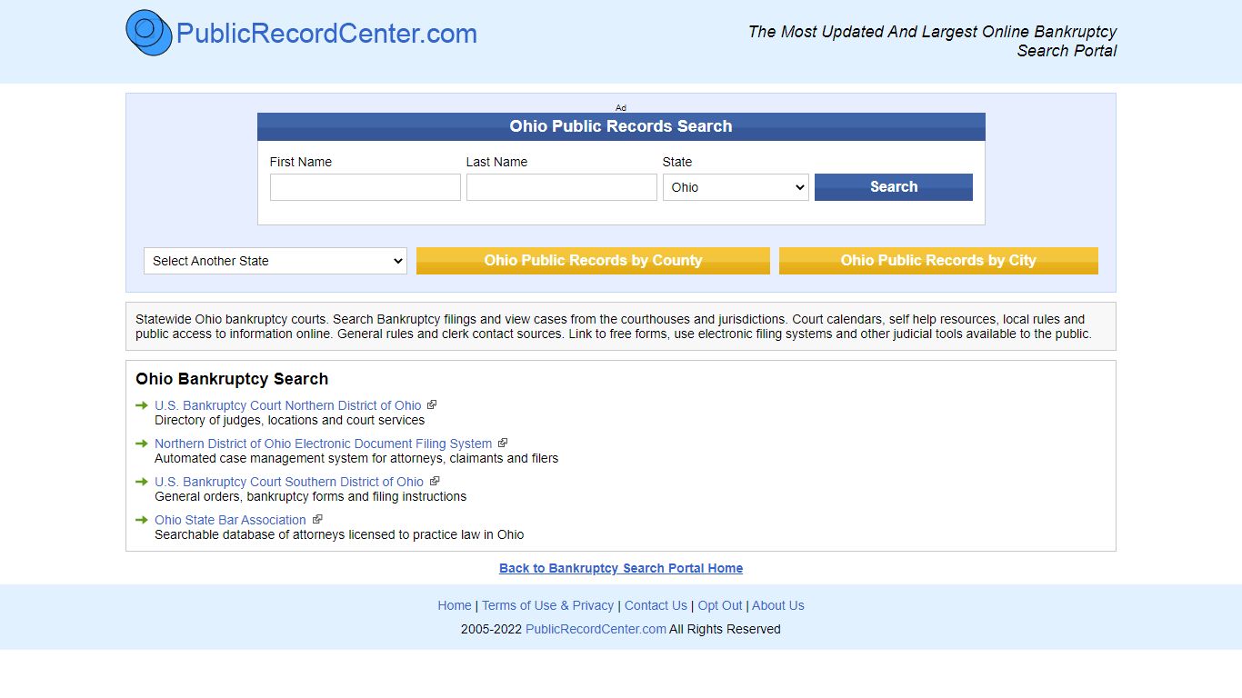 Free Ohio Bankruptcy Records Directory - Public record center