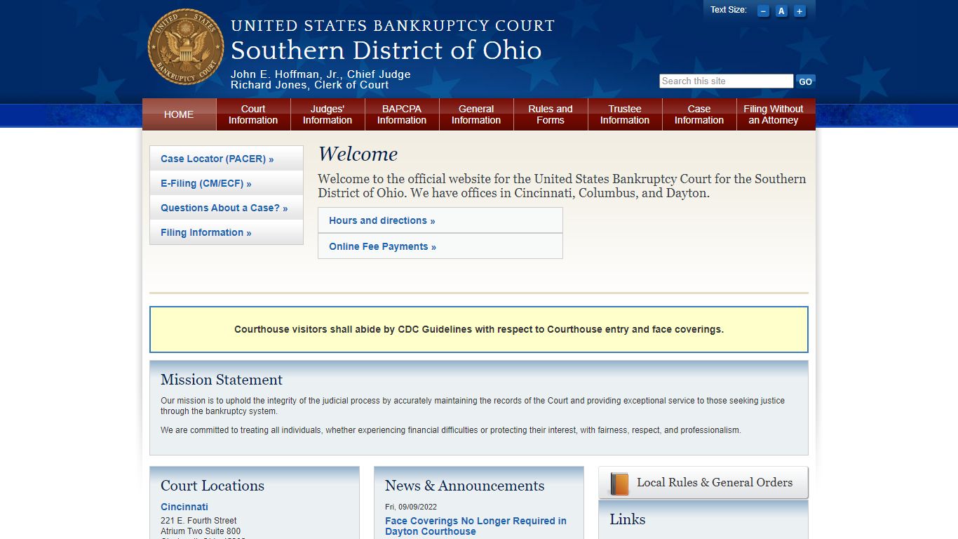 Southern District of Ohio | United States Bankruptcy Court